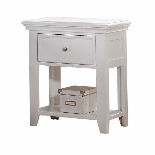 Homeroots 27" White One Drawer Nightstand   376965