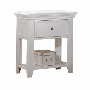 Homeroots 27" White One Drawer Nightstand   376965