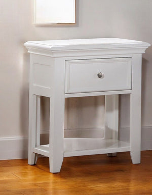 Homeroots 27" White One Drawer Nightstand   376965