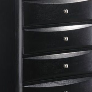 Homeroots 32" Black Solid Wood Five Drawer Standard Chest  Solid Wood 376971