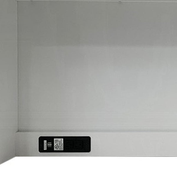 White Wood Computer Hutch with Built-in Storage Shelf and Organizer Drawer