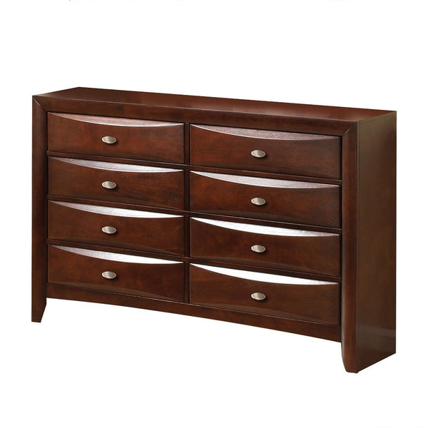 Homeroots 41" Espresso Wood Finish Dresser With 8 Drawers  Solid Wood 376976