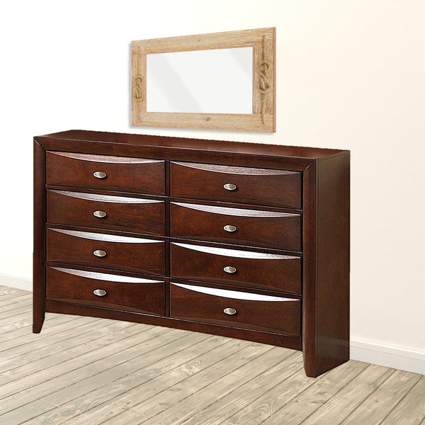 Homeroots 41" Espresso Wood Finish Dresser With 8 Drawers  Solid Wood 376976