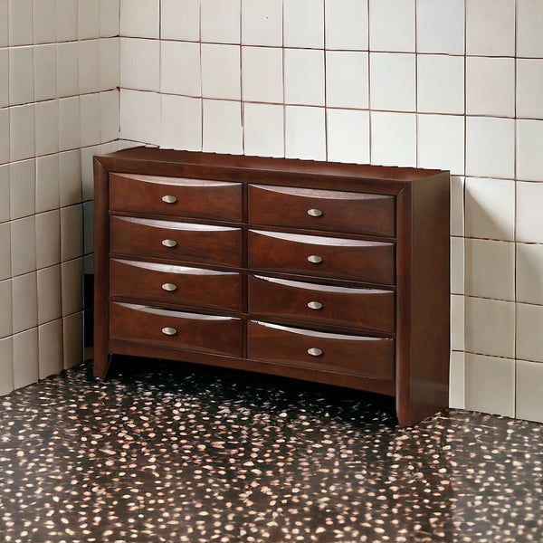 Homeroots 41" Espresso Wood Finish Dresser With 8 Drawers  Solid Wood 376976