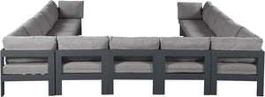 Meridian Furniture Nizuc 13 Piece Outdoor Modular Sectional Aluminum Frame Weather Resistant Patio Set 376Grey-Sec13A
