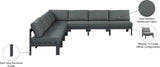 Nizuc Grey Water Resistant Fabric Outdoor Patio Modular Sectional 376Grey-Sec7A Meridian Furniture