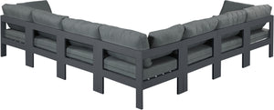Nizuc Grey Water Resistant Fabric Outdoor Patio Modular Sectional 376Grey-Sec7B Meridian Furniture