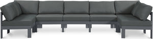 Nizuc Grey Water Resistant Fabric Outdoor Patio Modular Sectional 376Grey-Sec7C Meridian Furniture