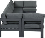 Nizuc Grey Water Resistant Fabric Outdoor Patio Modular Sectional 376Grey-Sec7C Meridian Furniture