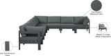 Nizuc Grey Water Resistant Fabric Outdoor Patio Modular Sectional 376Grey-Sec8A Meridian Furniture