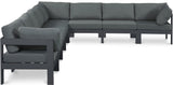 Nizuc Grey Water Resistant Fabric Outdoor Patio Modular Sectional 376Grey-Sec8A Meridian Furniture