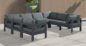 Nizuc Grey Water Resistant Fabric Outdoor Patio Modular Sectional 376Grey-Sec8B Meridian Furniture