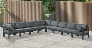 Nizuc Grey Water Resistant Fabric Outdoor Patio Modular Sectional 376Grey-Sec9B Meridian Furniture