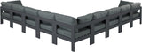 Nizuc Grey Water Resistant Fabric Outdoor Patio Modular Sectional 376Grey-Sec9B Meridian Furniture