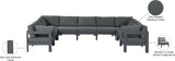 Nizuc Grey Water Resistant Fabric Outdoor Patio Modular Sectional 376Grey-Sec9C Meridian Furniture