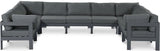 Nizuc Grey Water Resistant Fabric Outdoor Patio Modular Sectional 376Grey-Sec9C Meridian Furniture