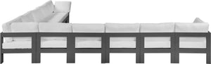 Meridian Furniture Nizuc Resort Style 10 Piece Modular Outdoor Sectional with Aluminum Frame 376White-Sec10A