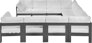 Meridian Furniture Nizuc 10 Piece Outdoor Modular Sectional Aluminum Frame Water Resistant Patio Seating 376White-Sec10B