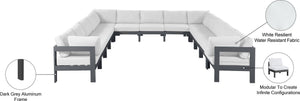 Meridian Furniture Nizuc 13 Piece Resort Style Modular Outdoor Sectional with Weather Resistant Fabric 376White-Sec13A