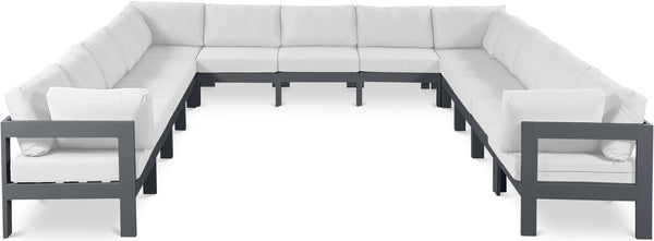 Meridian Furniture Nizuc 13 Piece Resort Style Modular Outdoor Sectional with Weather Resistant Fabric 376White-Sec13A