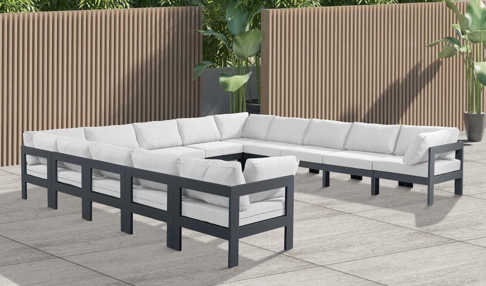 Meridian Furniture Nizuc 13 Piece Resort Style Modular Outdoor Sectional with Weather Resistant Fabric 376White-Sec13A
