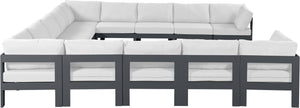 Meridian Furniture Nizuc 13 Piece Resort Style Modular Outdoor Sectional with Weather Resistant Fabric 376White-Sec13A