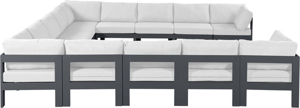 Meridian Furniture Nizuc 13 Piece Resort Style Modular Outdoor Sectional with Weather Resistant Fabric 376White-Sec13A