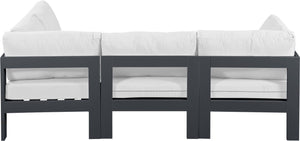 Meridian Furniture Nizuc Four Piece Modular Outdoor Sectional with Resort Style White Fabric Seating 376White-Sec4A