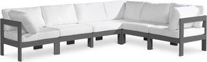 Nizuc White Water Resistant Fabric Outdoor Patio Modular Sectional 376White-Sec6A Meridian Furniture