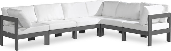 Nizuc White Water Resistant Fabric Outdoor Patio Modular Sectional 376White-Sec6A Meridian Furniture