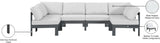 Nizuc White Water Resistant Fabric Outdoor Patio Modular Sectional 376White-Sec6B Meridian Furniture