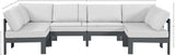 Nizuc White Water Resistant Fabric Outdoor Patio Modular Sectional 376White-Sec6B Meridian Furniture