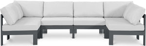 Nizuc White Water Resistant Fabric Outdoor Patio Modular Sectional 376White-Sec6B Meridian Furniture