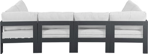 Nizuc White Water Resistant Fabric Outdoor Patio Modular Sectional 376White-Sec6B Meridian Furniture