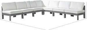 Nizuc White Water Resistant Fabric Outdoor Patio Modular Sectional 376White-Sec7A Meridian Furniture
