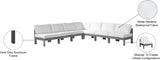 Nizuc White Water Resistant Fabric Outdoor Patio Modular Sectional 376White-Sec7A Meridian Furniture