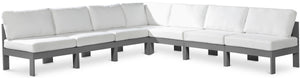Nizuc White Water Resistant Fabric Outdoor Patio Modular Sectional 376White-Sec7A Meridian Furniture