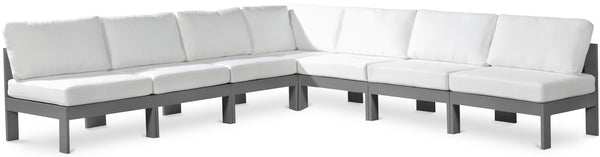Nizuc White Water Resistant Fabric Outdoor Patio Modular Sectional 376White-Sec7A Meridian Furniture