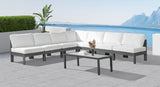 Nizuc White Water Resistant Fabric Outdoor Patio Modular Sectional 376White-Sec7A Meridian Furniture