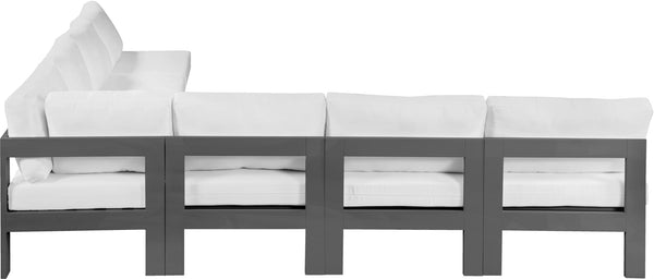 Nizuc White Water Resistant Fabric Outdoor Patio Modular Sectional 376White-Sec7A Meridian Furniture