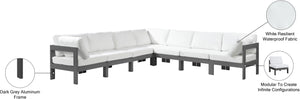 Nizuc White Water Resistant Fabric Outdoor Patio Modular Sectional 376White-Sec7B Meridian Furniture