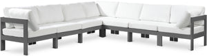 Nizuc White Water Resistant Fabric Outdoor Patio Modular Sectional 376White-Sec7B Meridian Furniture