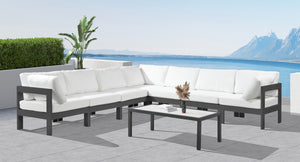Nizuc White Water Resistant Fabric Outdoor Patio Modular Sectional 376White-Sec7B Meridian Furniture