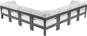 Nizuc White Water Resistant Fabric Outdoor Patio Modular Sectional 376White-Sec7B Meridian Furniture