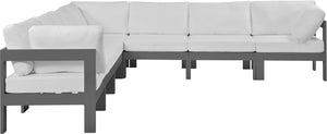 Nizuc White Water Resistant Fabric Outdoor Patio Modular Sectional 376White-Sec7B Meridian Furniture