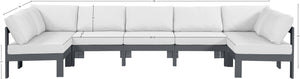 Nizuc White Water Resistant Fabric Outdoor Patio Modular Sectional 376White-Sec7C Meridian Furniture