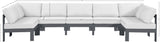 Nizuc White Water Resistant Fabric Outdoor Patio Modular Sectional 376White-Sec7C Meridian Furniture