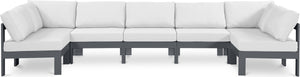 Nizuc White Water Resistant Fabric Outdoor Patio Modular Sectional 376White-Sec7C Meridian Furniture