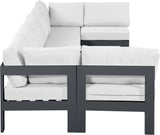 Nizuc White Water Resistant Fabric Outdoor Patio Modular Sectional 376White-Sec7C Meridian Furniture