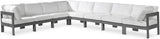 Nizuc White Water Resistant Fabric Outdoor Patio Modular Sectional 376White-Sec8A Meridian Furniture